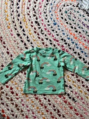 Green Rainbow Graphic Long-Sleeve Tee for Kids